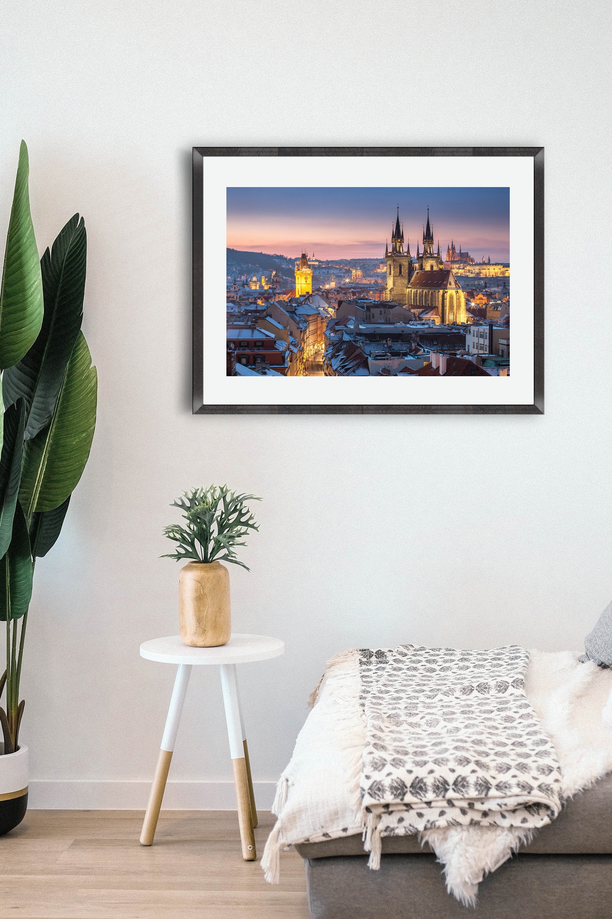 Panoramic Winter View of Prague Old Town & Hradcany Castle – Unframed Fine Art Print