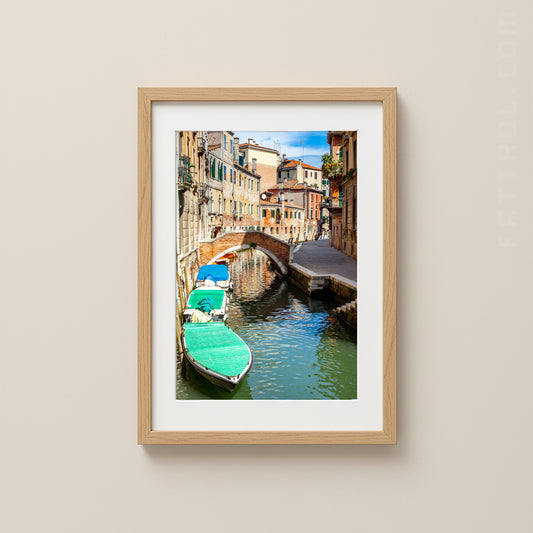 Canal & Brick Bridge — Venice Fine Art Print