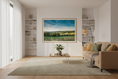 Bild in Galerie-Betrachter laden, Panoramic summer landscape of Central Bohemia with green fields, forest hills, and a distant village under a blue sky