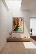 Bild in Galerie-Betrachter laden, Sunny canal in Venice, Italy with colorful facades reflected in green water