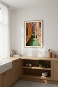 Bild in Galerie-Betrachter laden, Authentic Venetian canal scene with rustic walls and soft reflections