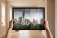 Load image into Gallery viewer, Urban skyline photography print of New York City with contemporary architecture