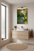Bild in Galerie-Betrachter laden, Sunlight shining through forest leaves over a winding trail, perfect for natural landscape photography lovers