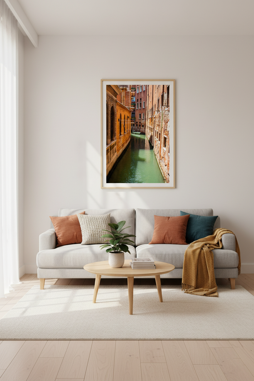 Old town Venice canal view ideal for home décor or travel photography poster