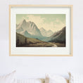 Load image into Gallery viewer, Vintage Mountain Landscape Print