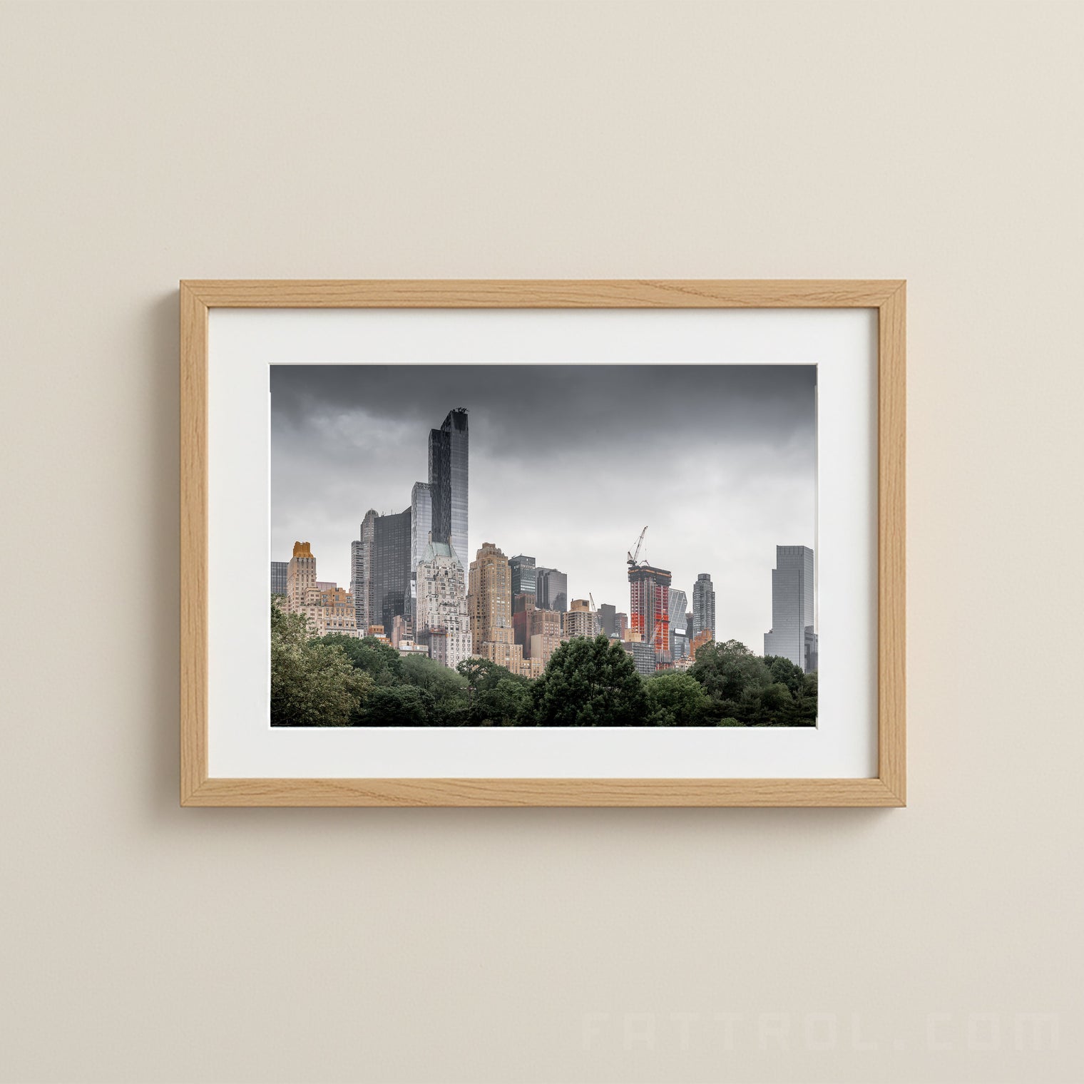 New York Skyline over Central Park — large 24x36 sofa anchor print
