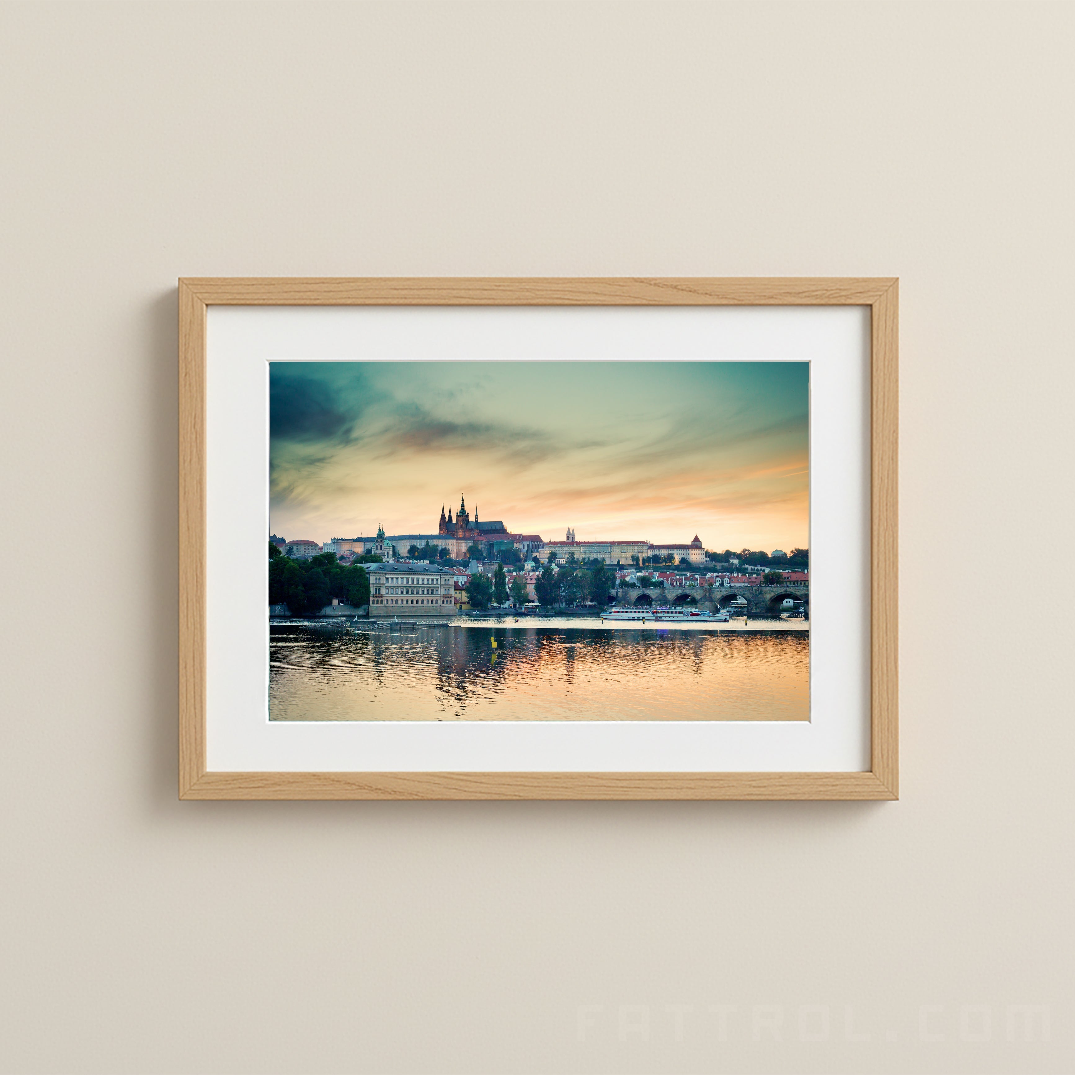 Prague Castle at Sunset — Czech wall art print by Fattrol