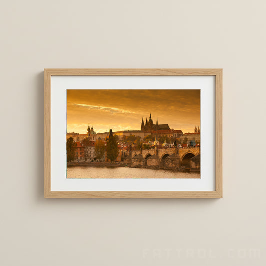 Prague Castle at Golden Hour – Charles Bridge Fine Art Photography Print