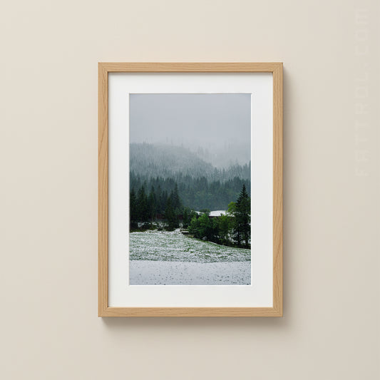 Snowy Forest in the Austrian Alps – Vertical Fine Art Photography Print