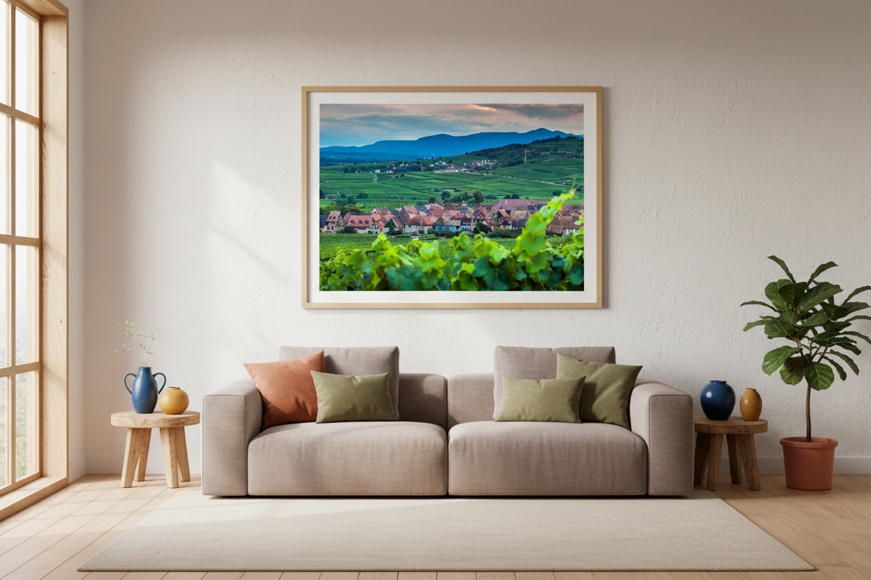 Alsace Vineyard Village — archival fine art print on museum-grade paper