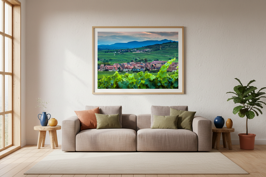 Alsace Vineyard Village — archival fine art print on museum-grade paper