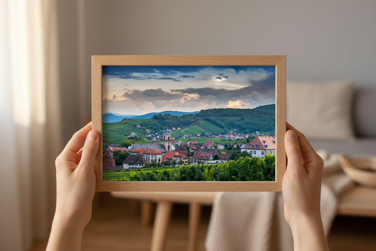 Alsace Vineyards & Village, Saint-Hippolyte — original fine art photograph by Kirill Rudenko, Fattrol