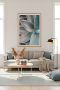 Load image into Gallery viewer, Macro photo of succulent leaves in pastel teal, fine art nature print for interior design
