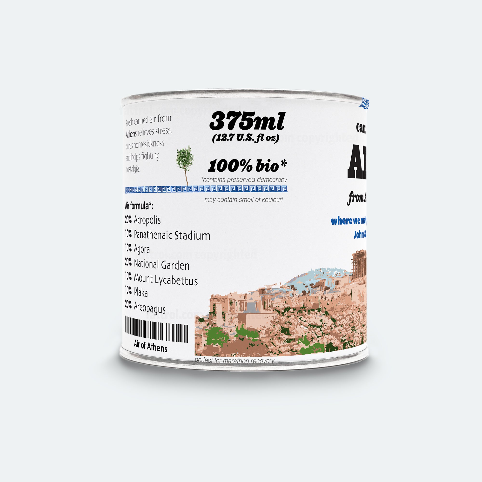Athens souvenir tin featuring “Where we met” design — thoughtful gift for couples who visited Greece