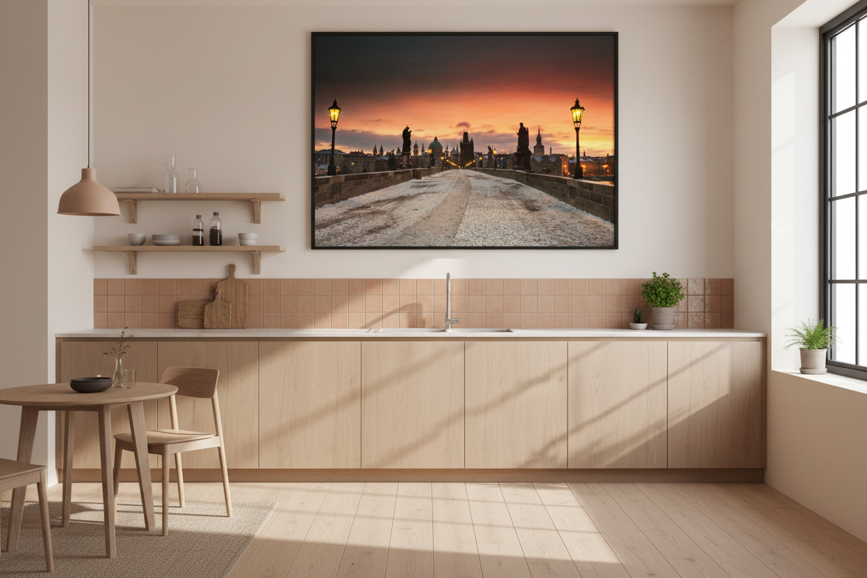 Charles Bridge at Winter Sunrise – Prague Fine Art Photography Print