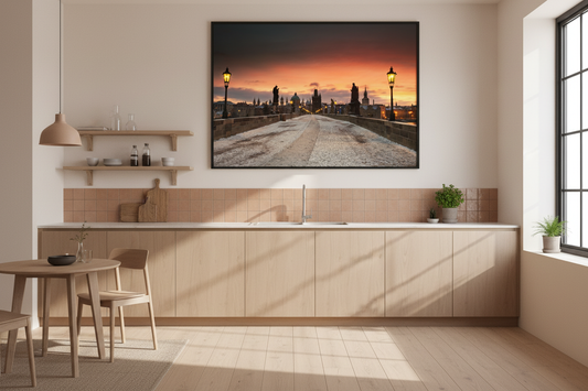 Charles Bridge at Winter Sunrise – Prague Fine Art Photography Print