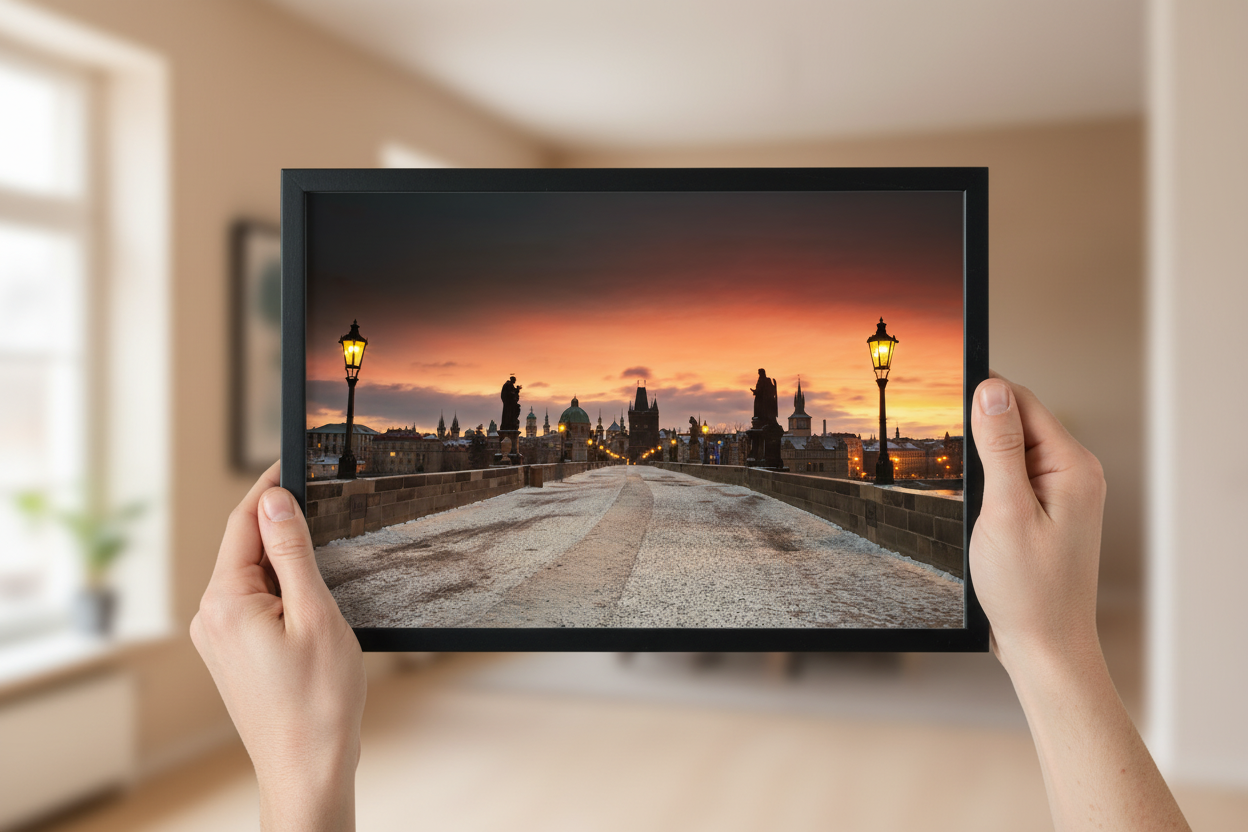 Charles Bridge at Winter Sunrise – Prague Fine Art Photography Print