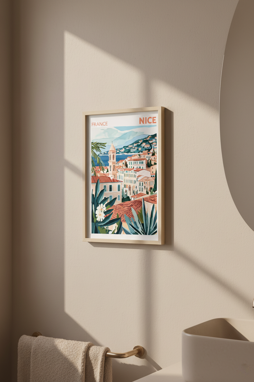 Nice France Travel Poster – Fine Art Print of the French Riviera