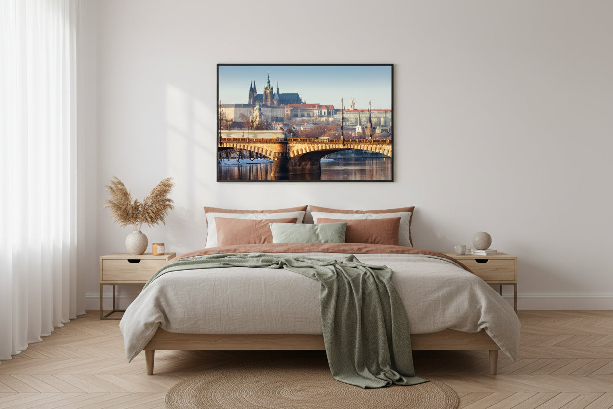 Prague Castle & Tram — Kirill Rudenko original travel art print