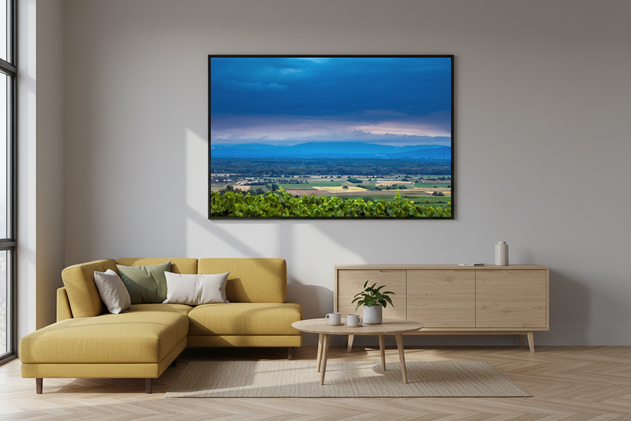 Alsace Vineyards, Colmar — Fattrol fine art photography print, framed in interior