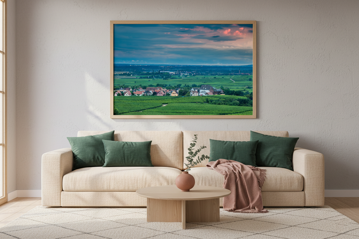 Alsace Vineyards, Colmar — Fattrol fine art photography print, framed in interior