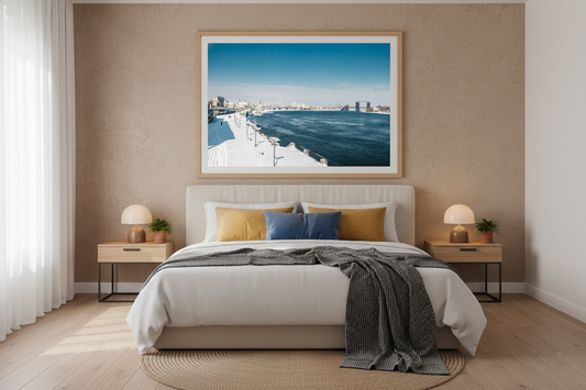 Dnipro River & Podil Bridge, Kyiv — archival fine art print on museum-grade paper