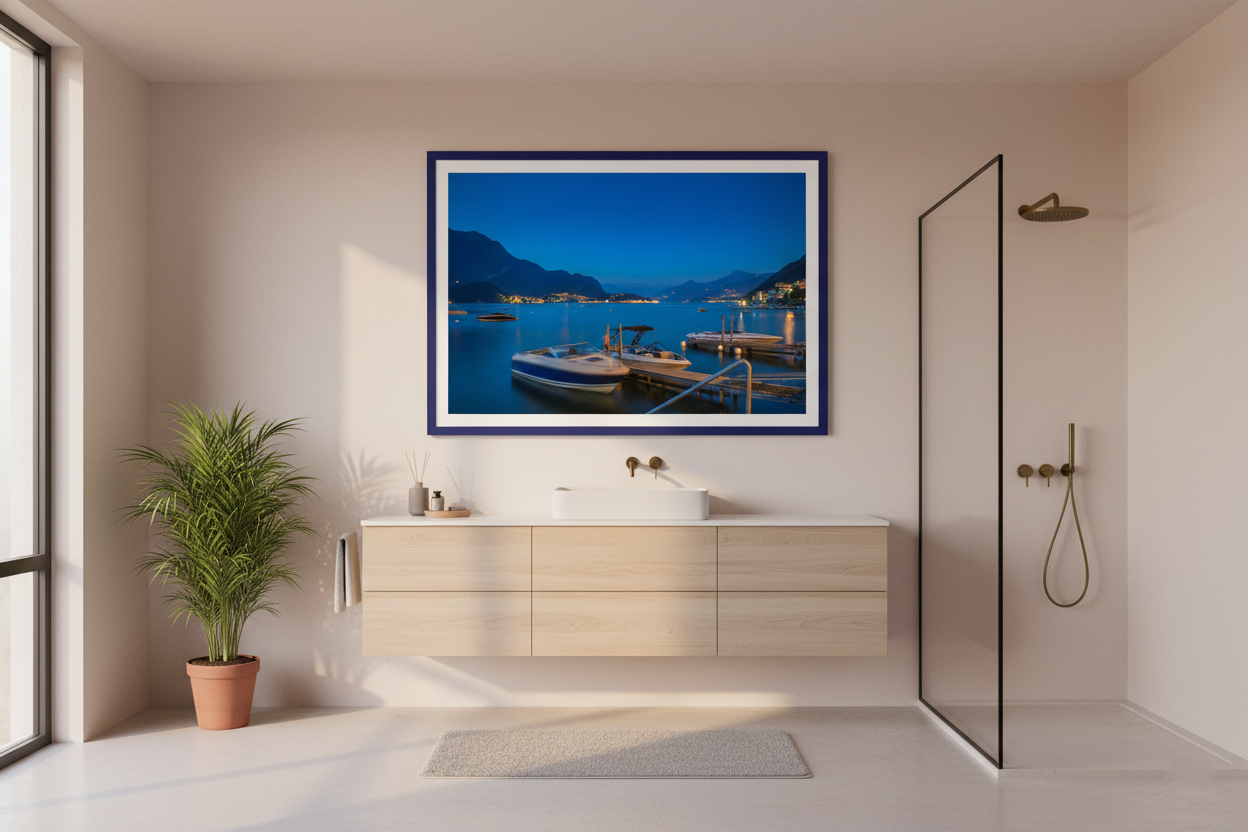 Night Boats & Docks, Lake Como — original fine art photograph by Kirill Rudenko, Fattrol