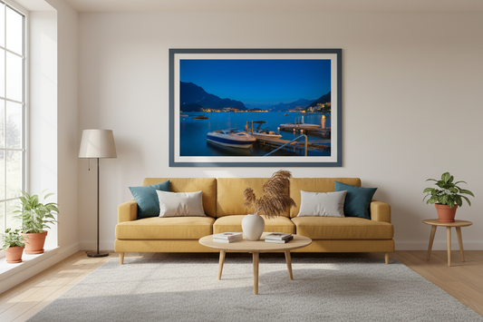 Night Boats & Docks, Lake Como — archival fine art print on museum-grade paper