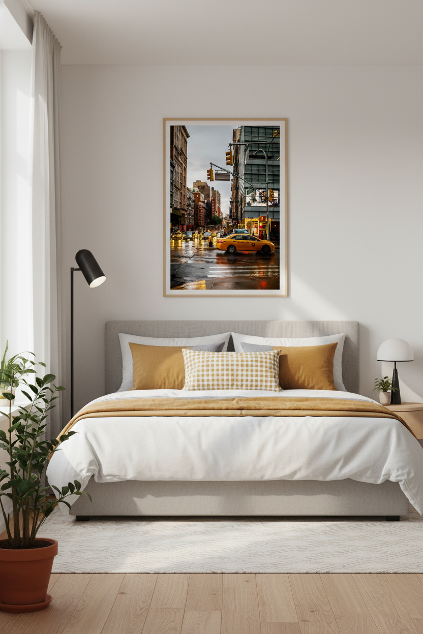 Yellow Taxi on Broadway, New York — archival fine art print on museum-grade paper