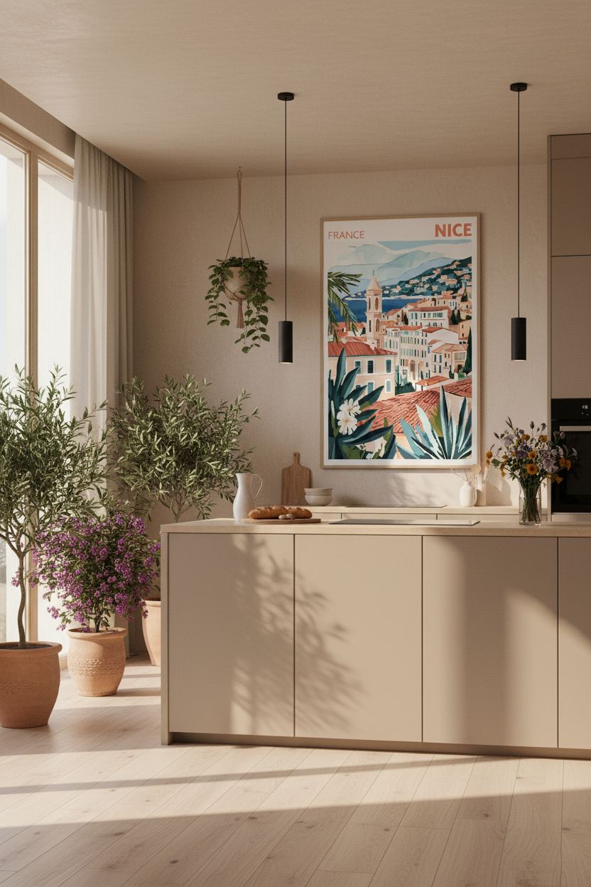 Nice France Travel Poster – Fine Art Print of the French Riviera