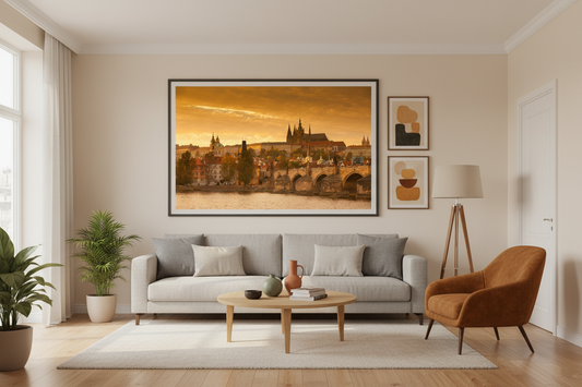 Prague Castle at Golden Hour – Charles Bridge Fine Art Photography Print