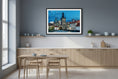 Load image into Gallery viewer, Modern kitchen with wooden furniture and a framed picture on the wall.
