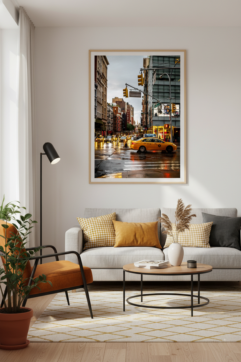 Yellow Taxi on Broadway, New York — wall-art display photograph by Kirill Rudenko