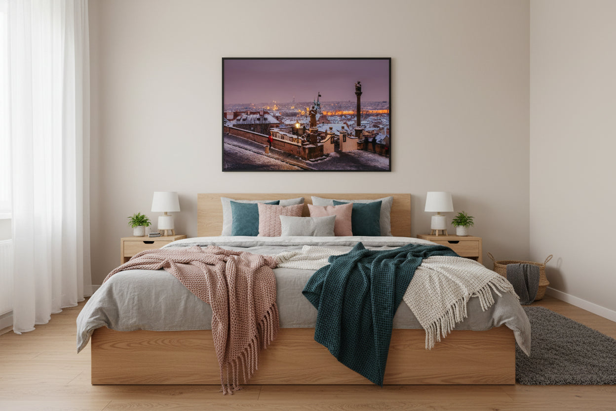 Lesser Town Winter Evening, Prague — Kirill Rudenko original travel art print
