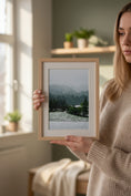 Load image into Gallery viewer, Snowy Forest in the Austrian Alps – Vertical Fine Art Photography Print
