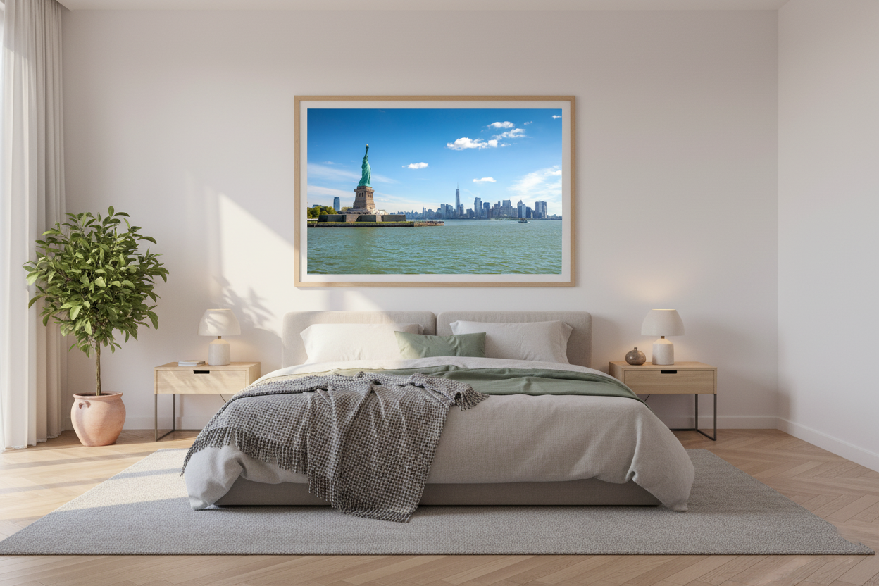 Statue of Liberty & NYC Skyline — Kirill Rudenko original travel art print