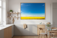 Load image into Gallery viewer, Peaceful summer landscape with yellow field and open sky, photo print for modern interiors
