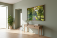 Load image into Gallery viewer, Peaceful sunlight forest path poster for home or office decoration.
