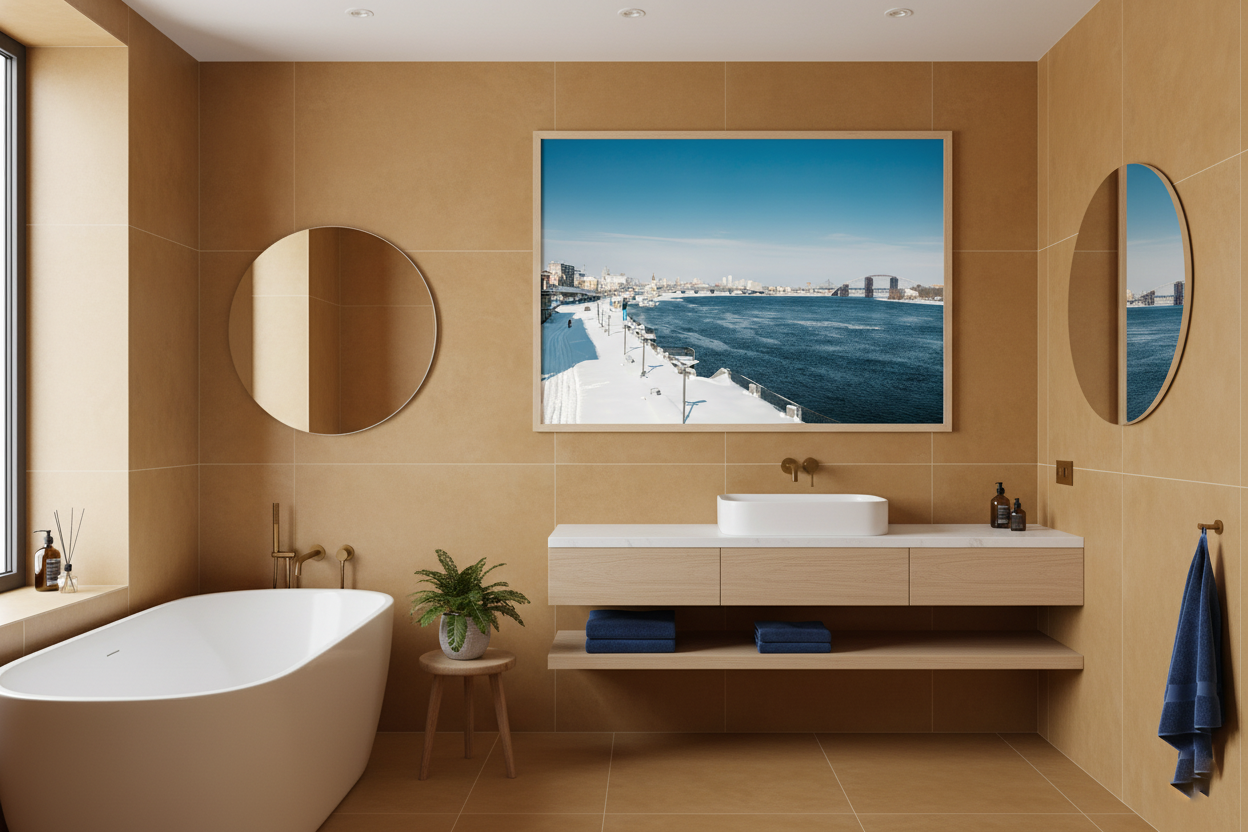 Dnipro River & Podil Bridge, Kyiv — wall-art display photograph by Kirill Rudenko