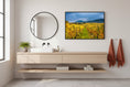 Load image into Gallery viewer, Rows of yellow grapevines in Alsace during fall — landscape wall art.
