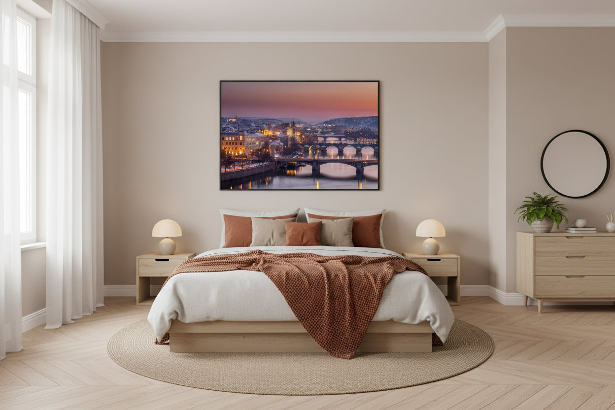 European city nightscape — Prague at twilight fine art print.