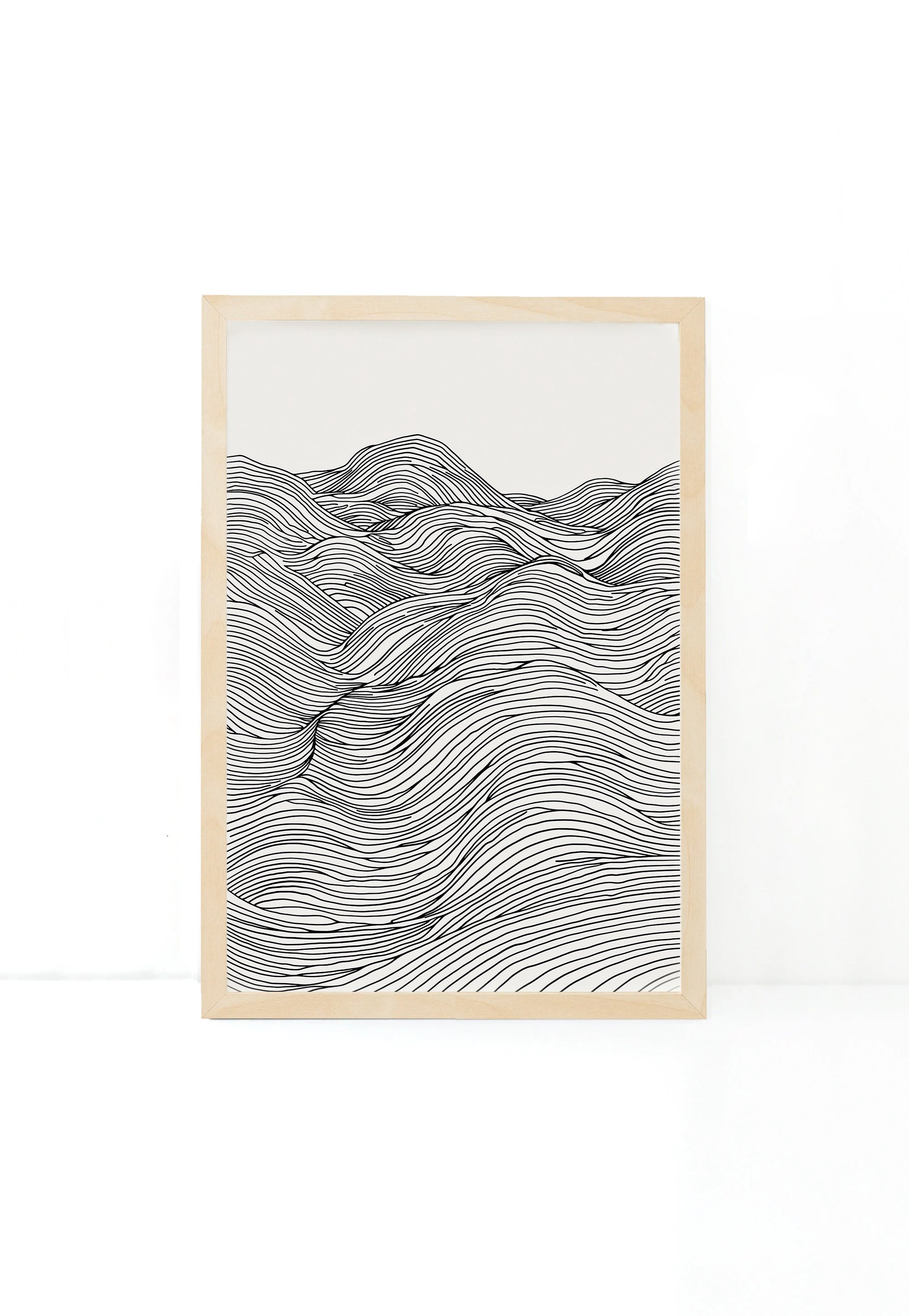 Waves in Line Art – Minimalist Abstract Fine Art Poster Print