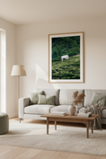Load image into Gallery viewer, Beautiful alpine scenery with cow grazing on hillside, ideal for rustic home decor
