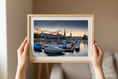 Load image into Gallery viewer, Fraumünster Spire at Sunset, Zurich — Kirill Rudenko fine art photography (not AI-generated)
